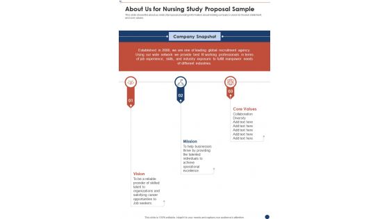 About Us For Nursing Study Proposal Sample One Pager Sample Example Document