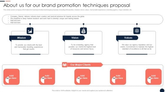About Us For Our Brand Promotion Techniques Proposal Ppt Infographic Template Vector PDF About Us For Our Brand Promotion Techniques Proposal Ppt Infographic Template Vector PDF