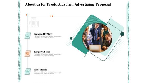 About Us For Product Launch Advertising Proposal Ppt PowerPoint Presentation Layouts Brochure PDF