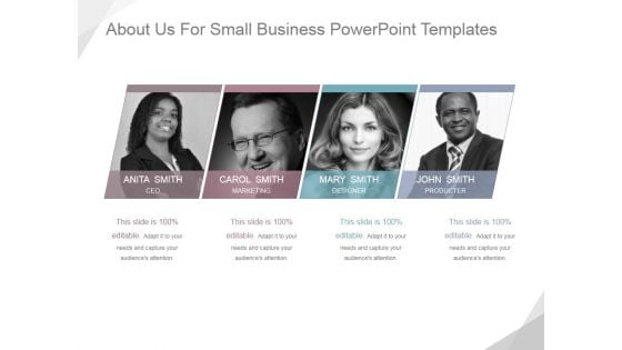 About Us For Small Business Ppt PowerPoint Presentation Example 2015