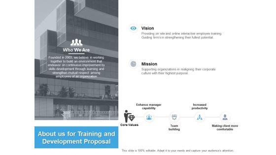 About Us For Training And Development Proposal Ppt PowerPoint Presentation Pictures Themes About Us For Training And Development Proposal Ppt PowerPoint Presentation Pictures Themes