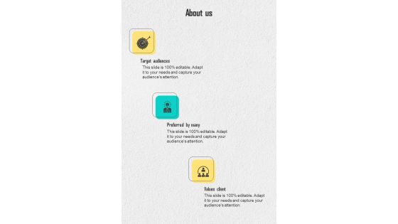About Us Hiring Proposal For Business Transportation Service One Pager Sample Example Document About Us Hiring Proposal For Business Transportation Service One Pager Sample Example Document