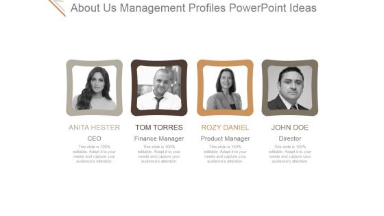 About Us Management Profiles Ppt PowerPoint Presentation Professional