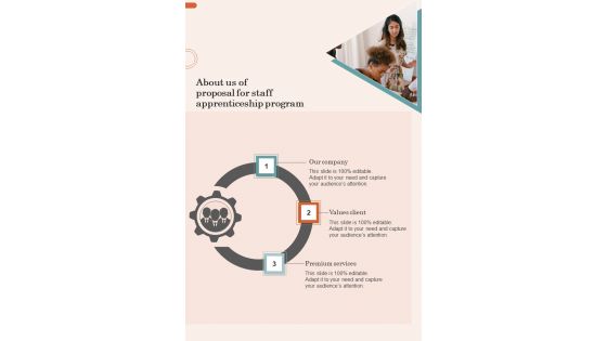 About Us Of Proposal For Staff Apprenticeship Program One Pager Sample Example Document About Us Of Proposal For Staff Apprenticeship Program One Pager Sample Example Document