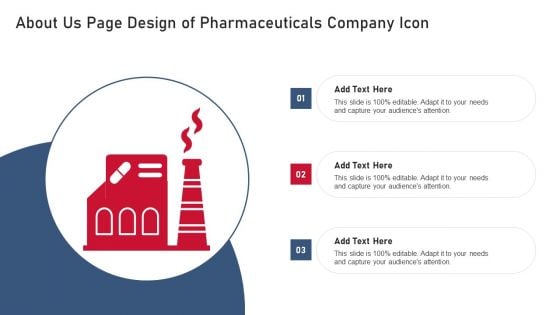 About Us Page Design Of Pharmaceuticals Company Icon Pictures PDF