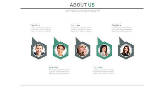 About Us Page For Team Information Powerpoint Slides