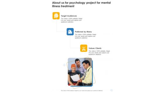 About Us Psychology Project Mental Illness Treatment One Pager Sample Example Document