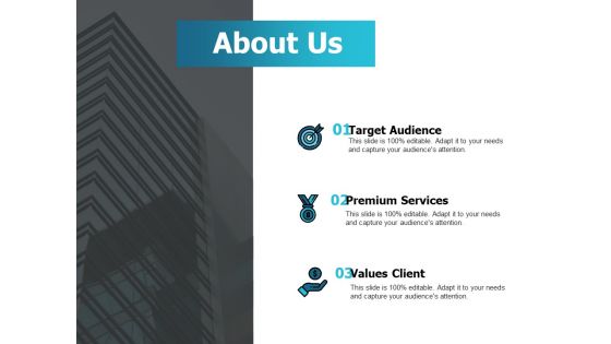 About Us Target Audience Ppt PowerPoint Presentation File Layout Ideas