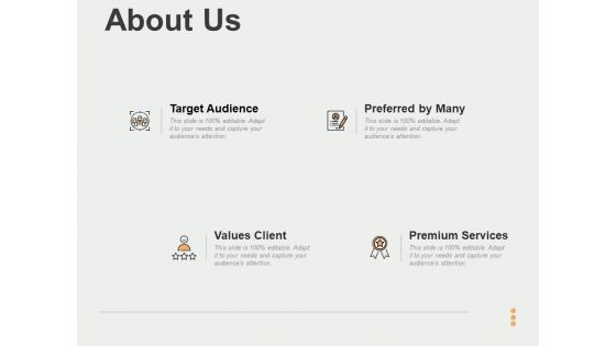 About Us Target Audience Ppt PowerPoint Presentation Pictures Layouts