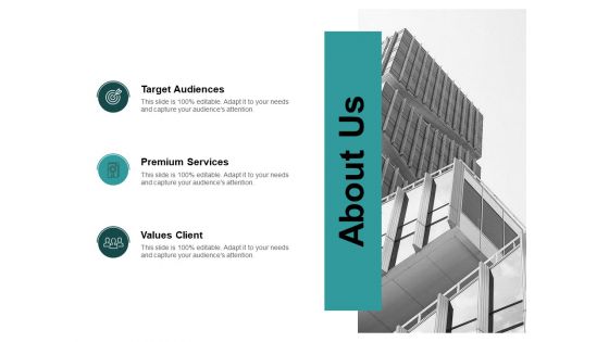 About Us Target Audiences Ppt PowerPoint Presentation Portfolio Introduction