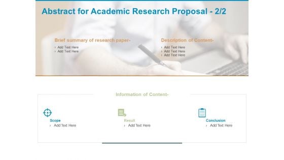 Abstract For Academic Research Proposal Content Ppt PowerPoint Presentation Show Guide