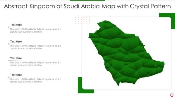 Abstract Kingdom Of Saudi Arabia Map With Crystal Pattern Infographics PDF