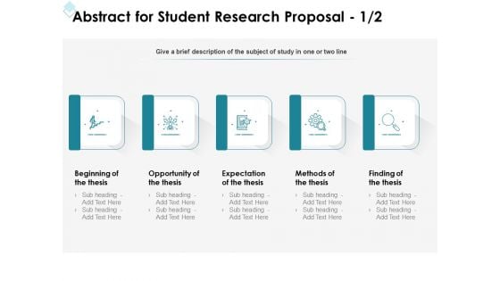 Academic Investigation Abstract For Student Research Proposal Thesis Ppt Portfolio Themes PDF