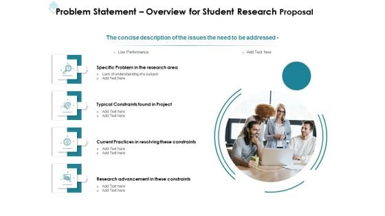 Academic Investigation Problem Statement Overview For Student Research Proposal Ppt Ideas Slide PDF