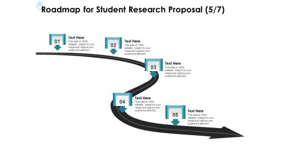 Academic Investigation Roadmap For Student Research Proposal Five Stage Process Ppt Inspiration Example PDF