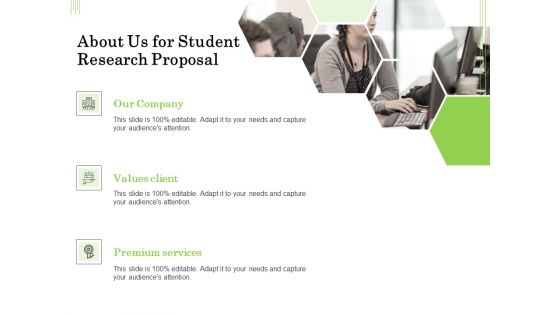 Academic Study About Us For Student Research Proposal Ppt Slides Sample PDF