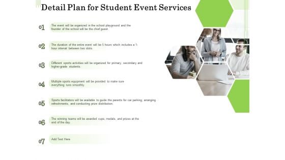 Academic Study Proposal Detail Plan For Student Event Services Ppt Professional Diagrams PDF