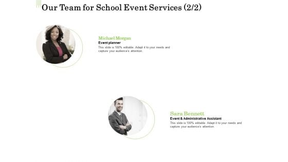Academic Study Proposal Our Team For School Event Services Ppt Styles Skills PDF