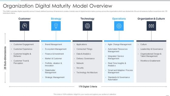 Accelerate Online Journey Now Organization Digital Maturity Model Overview Template PDF