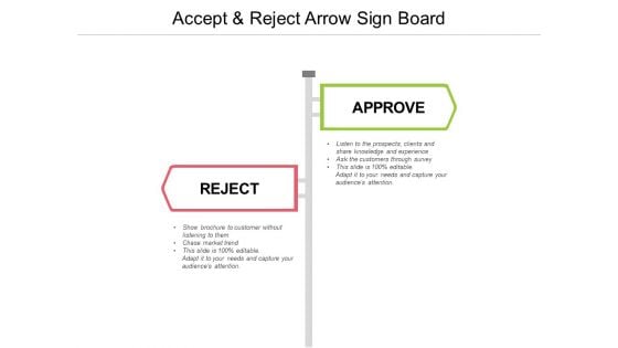 Accept And Reject Arrow Sign Board Ppt PowerPoint Presentation Icon Example