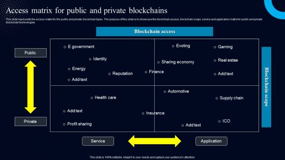 Access Matrix For Public And Private Blockchains Structure PDF