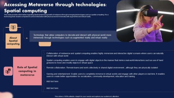 Accessing Metaverse Through Technologies Spatial Computing Ppt Pictures Inspiration PDF Accessing Metaverse Through Technologies Spatial Computing Ppt Pictures Inspiration PDF