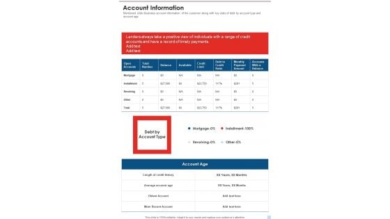 Account Information Template 81 One Pager Documents