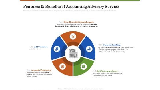 Accounting Advisory Services For Organization Features And Benefits Of Accounting Advisory Service Download PDF