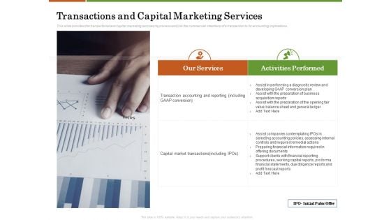 Accounting Advisory Services For Organization Transactions And Capital Marketing Services Information PDF