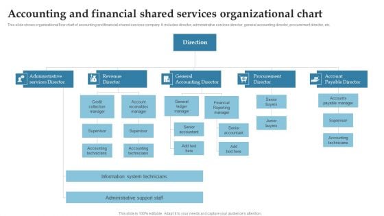 Accounting And Financial Shared Services Organizational Chart Ppt Styles Example PDF