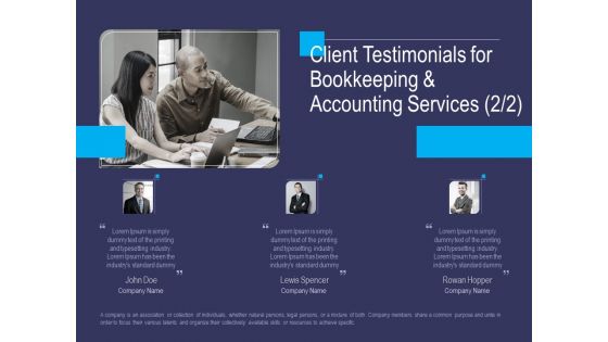 Accounting Bookkeeping Service Client Testimonials For Bookkeeping And Accounting Elements PDF