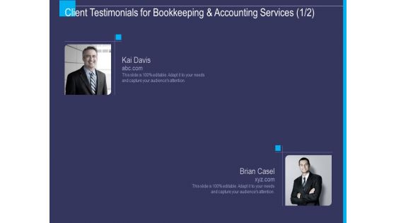 Accounting Bookkeeping Service Client Testimonials For Bookkeeping And Accounting Services Ideas PDF