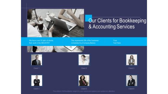 Accounting Bookkeeping Service Our Clients For Bookkeeping And Accounting Services Brochure PDF