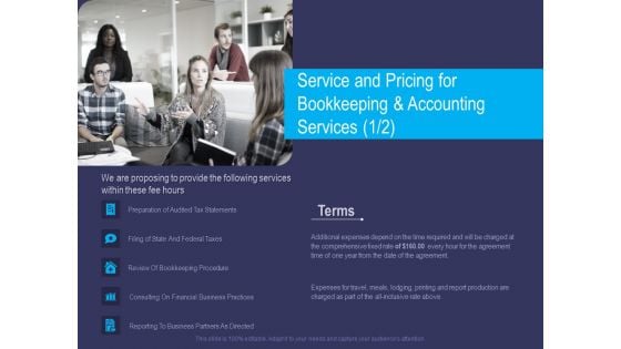 Accounting Bookkeeping Service Service And Pricing For Bookkeeping And Accounting Ppt Outline Layouts PDF