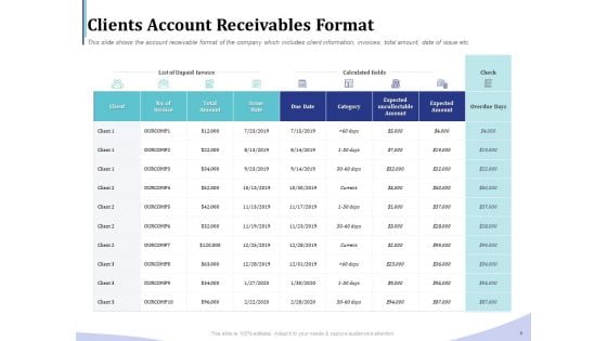Accounting Bookkeeping Services Clients Account Receivables Format Clipart PDF