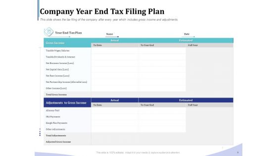 Accounting Bookkeeping Services Company Year End Tax Filing Plan Guidelines PDF