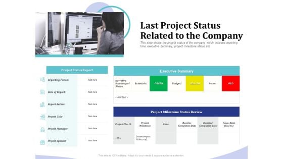 Accounting Bookkeeping Services Last Project Status Related To The Company Sample PDF