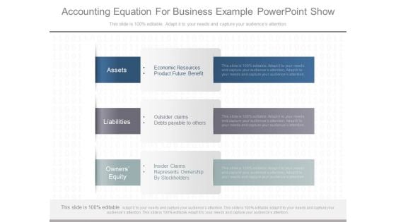 Accounting Equation For Business Example Powerpoint Show