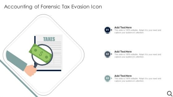 Accounting Of Forensic Tax Evasion Icon Elements PDF