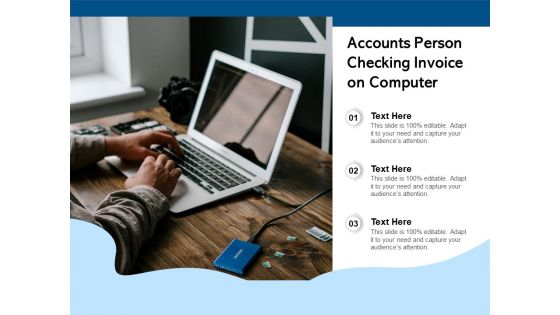 Accounts Person Checking Invoice On Computer Ppt PowerPoint Presentation Model Professional PDF
