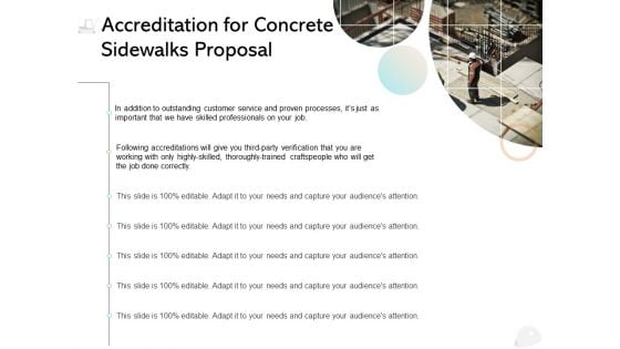 Accreditation For Concrete Sidewalks Proposal Ppt PowerPoint Presentation Summary Slide