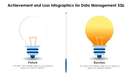 Achievement And Loss Infographics For Data Management Sql Ppt PowerPoint Presentation Gallery Example PDF