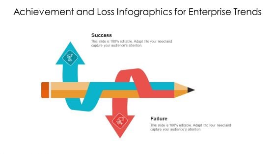 Achievement And Loss Infographics For Enterprise Trends Ppt PowerPoint Presentation Gallery Background Designs PDF