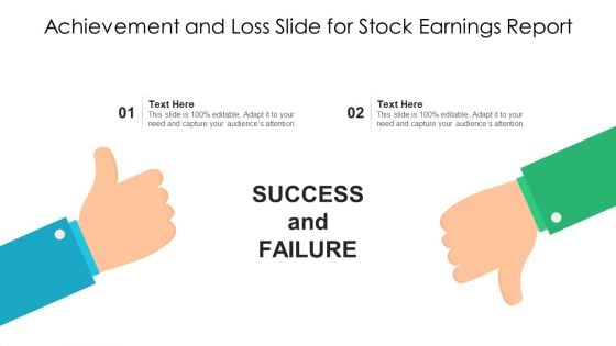 Achievement And Loss Slide For Stock Earnings Report Ppt PowerPoint Presentation File Portfolio PDF