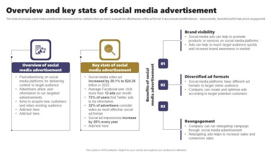Acquiring Clients Through Search Engine And Native Ads Overview And Key Stats Of Social Media Advertisement Elements PDF