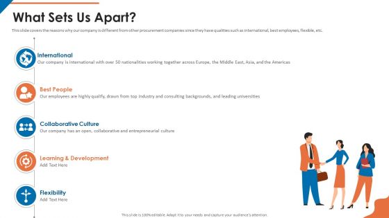 Acquisition Firm Business Outline What Sets Us Apart Mockup PDF