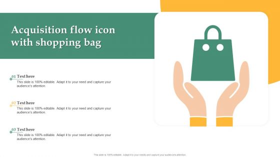 Acquisition Flow Icon With Shopping Bag Pictures PDF