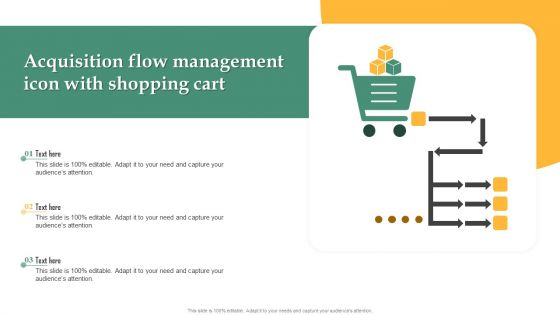 Acquisition Flow Management Icon With Shopping Cart Professional PDF