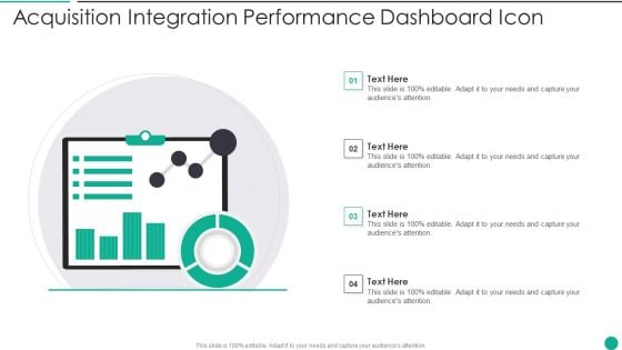 Acquisition Integration Performance Dashboard Icon Clipart PDF