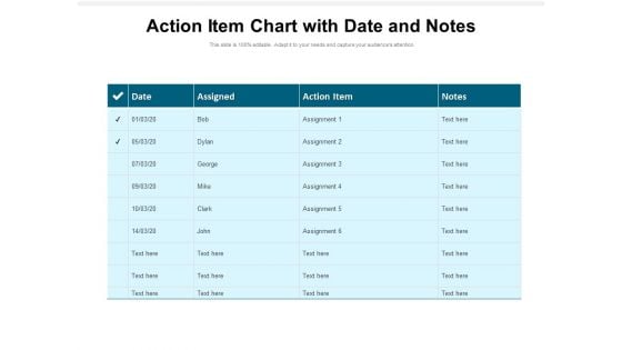Action Item Chart With Date And Notes Ppt PowerPoint Presentation Ideas Microsoft PDF Action Item Chart With Date And Notes Ppt PowerPoint Presentation Ideas Microsoft PDF